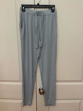 Cozy Earth Women’s Bamboo Stretch Knit Tapered Pants in Powder Blue
